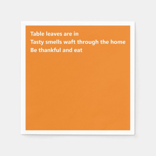 Minimaler Orange Erntedank Modernes Dankbares Gedi Serviette (Vorderseite)