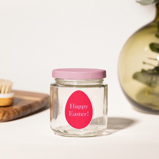 Minimaler Osteraufkleber mit Rot und Rosa Aufkleber