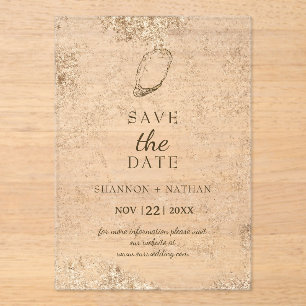 Minimaler Oyster-Strand für Wasserfarben Save the  Acryleinladungen