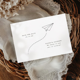 Minimaler Papierflieger Save The Date