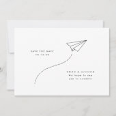 Minimaler Papierflieger Save The Date (Vorderseite)