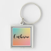Minimaler Pastel-Gradient-Individuelle Name Schlüsselanhänger (Vorne)