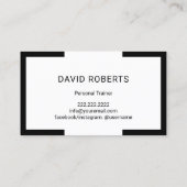 Minimaler Personal Trainer für die Black Frame Fit Visitenkarte (Rückseite)