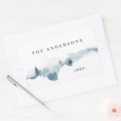 Minimaler personalisierter Farbwald Rechteckiger Aufkleber (Umschlag)