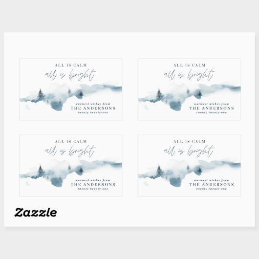 Minimaler personalisierter Farbwald Rechteckiger Aufkleber (Blatt)