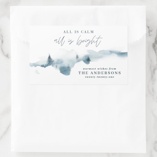 Minimaler personalisierter Farbwald Rechteckiger Aufkleber (Tasche)