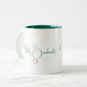 Minimaler Personalisierter Name Niedliches Rotes H Zweifarbige Tasse (Vorderseite Links)
