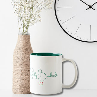 Minimaler Personalisierter Name Niedliches Rotes H Zweifarbige Tasse