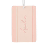 Minimaler Personalisierter Rosa Autolufterfrischer (Rückseite)