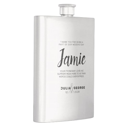 Minimaler Personalisierter Script-BRAUTPARTY Hip F Flachmann (Rechts)