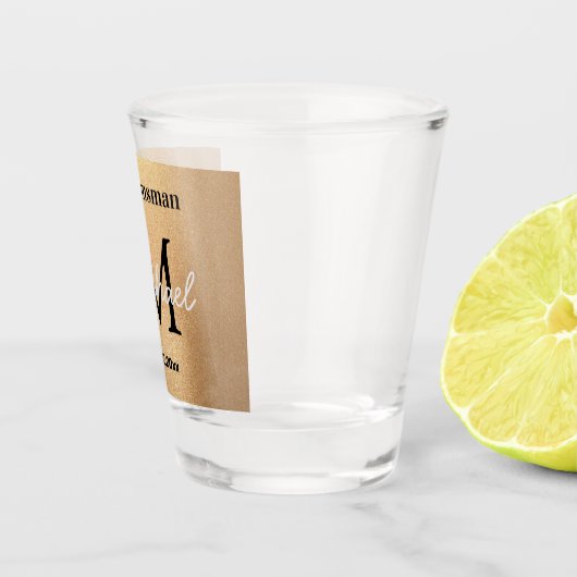 Minimaler personalisierter Trauzeugen Gold Schnapsglas (Rechts)