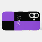 Minimaler Personalisierter Violett- und Schwarz-Fa Case-Mate iPhone Hülle (Rückseite (Horizontal))