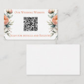 Minimaler Pfirsich und weiße Blüte Begleitkarte (Vorne/Hinten)