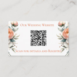 Minimaler Pfirsich und weiße Blüte Begleitkarte