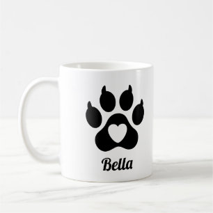 Minimaler Pfotenabdruck Haustier Name Hunde Liebha Kaffeetasse