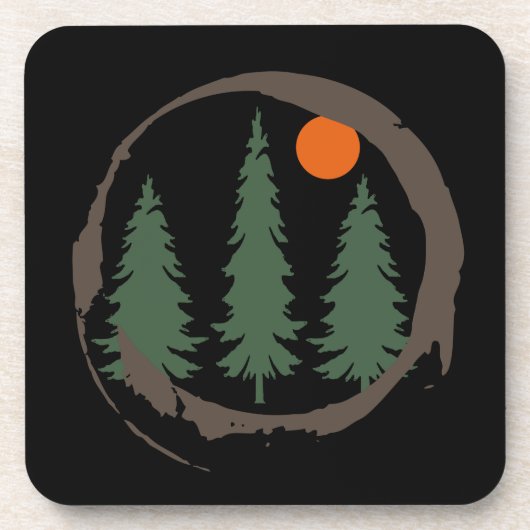 Minimaler Pinienwald Getränkeuntersetzer (Vorderseite)