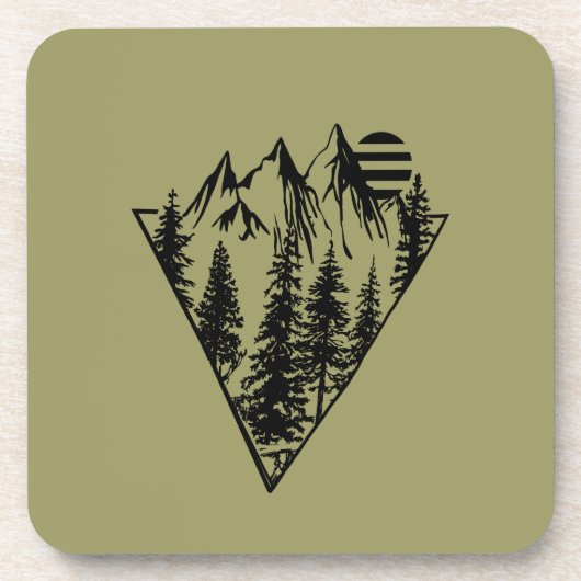 Minimaler Pinienwald Getränkeuntersetzer (Vorderseite)