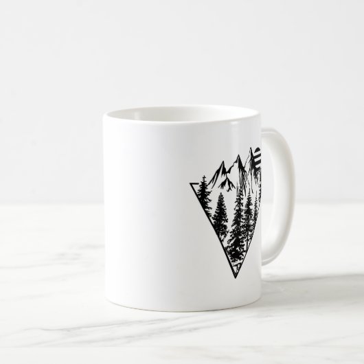 Minimaler Pinienwald Kaffeetasse (VorderseiteRechts)