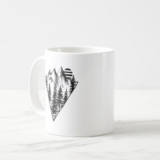 Minimaler Pinienwald Kaffeetasse (Vorderseite Links)