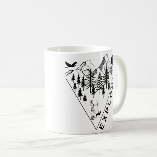 Minimaler Pinienwald Kaffeetasse (VorderseiteRechts)
