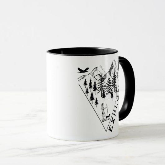 Minimaler Pinienwald Tasse (VorderseiteRechts)