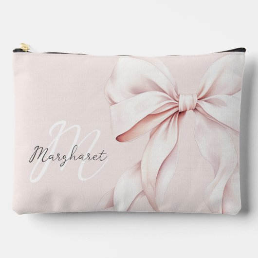 Minimaler Pink Monogram Accessory Pouch Zubehörtasche (Vorderseite)