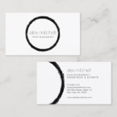 Minimaler Pinselstrich Circle Fotograf Visitenkarte (Vorne/Hinten)