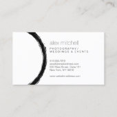 Minimaler Pinselstrich Circle Fotograf Visitenkarte (Rückseite)