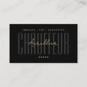 Minimaler privater Executive-Chauffeur VIP Schwarz Visitenkarte (Vorderseite)