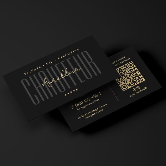 Minimaler privater Executive-Chauffeur VIP Schwarz Visitenkarte