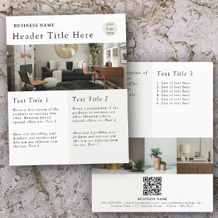 Minimaler professioneller Fotos QR-Code-Anbieter Flyer