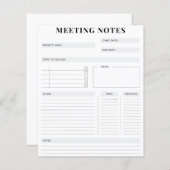 Minimaler professioneller Meeting Notes-Planer (Vorne/Hinten)