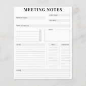 Minimaler professioneller Meeting Notes-Planer (Vorderseite)
