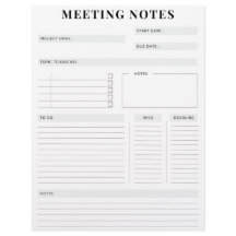 Minimaler professioneller Meeting Notes-Planer