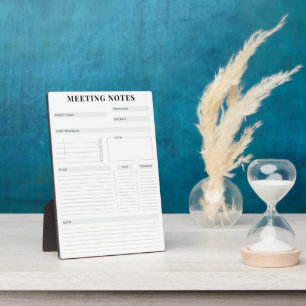 Minimaler professioneller Meeting Notes-Planer Fotoplatte