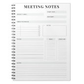 Minimaler professioneller Meeting Notes-Planer Notizblock (Vorderseite)