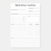 Minimaler professioneller Meeting Notes-Planer Post-it Klebezettel (Vorderseite)