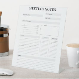 Minimaler professioneller Meeting Notes-Planer Sockelschild