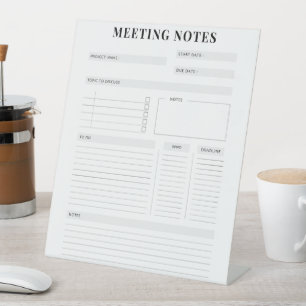 Minimaler professioneller Meeting Notes-Planer Sockelschild