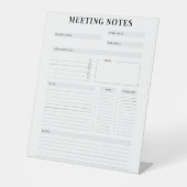 Minimaler professioneller Meeting Notes-Planer Sockelschild (Vorderseite)