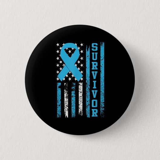 Minimaler Prostatakrebs-Überlebender Fett Blau Button (Vorderseite)