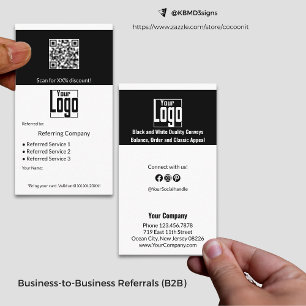 Minimaler QR-Code B2B Empfehlungskarte