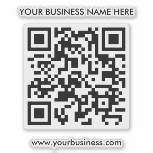 Minimaler QR Code Business Vinyl Cut Aufkleber (Vorderseite)