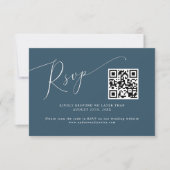 Minimaler QR-Code für Aquamarine Hochzeiten RSVP Karte (Vorderseite)