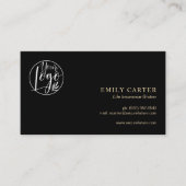 Minimaler QR-Code für Black Gold Life Insurance Br Visitenkarte (Vorderseite)