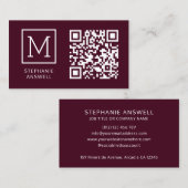 Minimaler QR-Code für Burgund-Logo-Berufliche Visitenkarte (Vorne/Hinten)