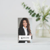 Minimaler QR-Code für das moderne Business Foto Visitenkarte (Stehend Vorderseite)