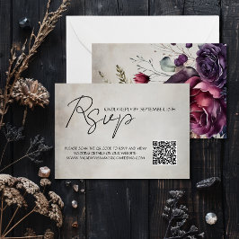 Minimaler QR-Code für die Hochzeit der RSVP-Antwor RSVP Karte