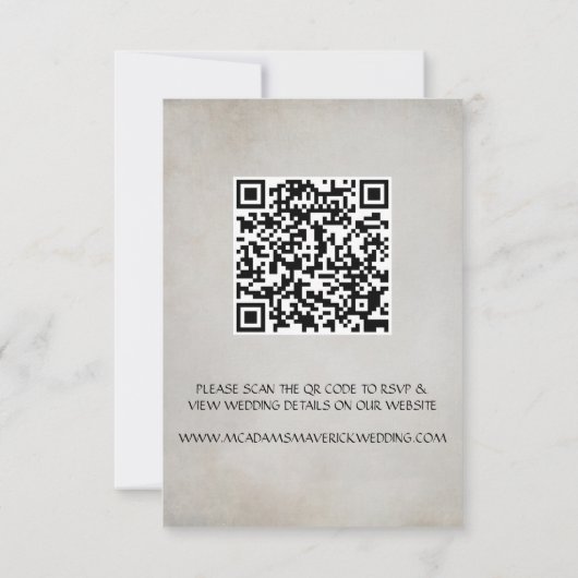Minimaler QR-Code für die Hochzeit der RSVP-Antwor RSVP Karte (Rückseite)