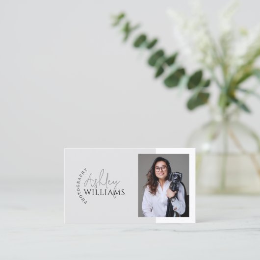 Minimaler QR-Code für Foto-Fotografie Visitenkarte (Stehend Vorderseite)